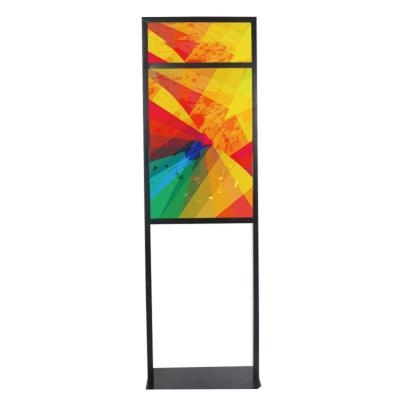 China Indoor Outdoor Advertising Picture Frame Floor Stand Rack/Up Advertising Board Poster Frame Stand for sale