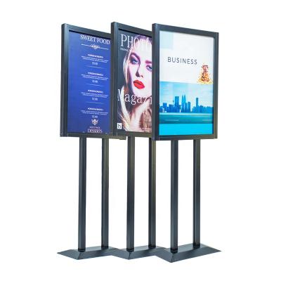 China Indoor/Outdoor Advertising Board Sign Holder Poster Stainless Steel Rack Variable Advertising Rack for sale