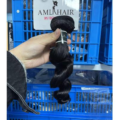 China AML Virgin Cuticle Aligned Hair LOOSE CURLY Bundle Hair Vendors Wholesale Raw Unprocessed Mink Virgin Brazilian Hair Bundles 40 Inches for sale