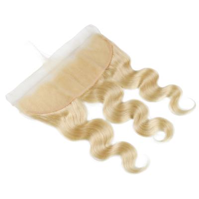 China Unprocessed 100% Virgin Hair AML Top Quality Pre Plucked Virgin Blonde Swiss Lace HD 13x4 13x6 Human Hair 613 Color Frontal Closure 13x4 13x6 for sale