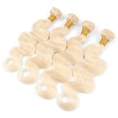 China Blonde Body Wave Virgin Human Hair With Closure #613 Cuticle Aligned Bundles Brazilian Hot Ready To Ship Directly 613 Bundles for sale