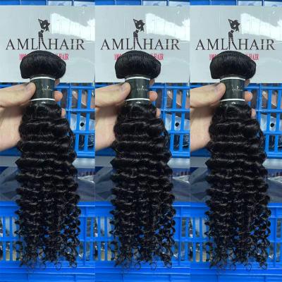 China Wholesale Raw Virgin Deep Curly Remy Human Hair Weave Cuticle Bundle Hair Vendors 10-30Inch Aligned Mink Brazilian Human Hair Bundles for sale