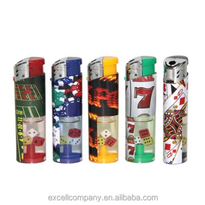 China Electronic Plastic Round Lighter With Dies And Wrap Paper EX-2102 for sale