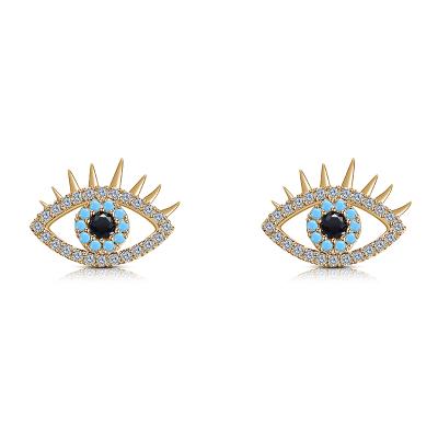 China Fashionable Trend Fashion Jewelry Charming Hollow Eyes Gold Plated Stud Earrings For Girls for sale