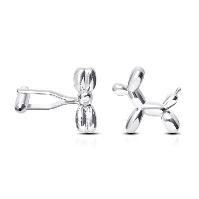 China Fashionable cute design animal dog shape gold and silver plated copper funny cufflinks for sale