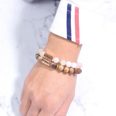 China FASHIONABLE New Product Valentine's Gifts High Quality Handmade Natural Stone Stone Jewelry His Her Couple Bracelet for sale