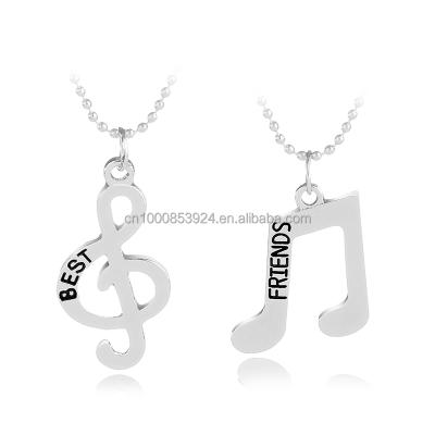 China Best Friends Friendship Symbol BFF Clef Note Music Jewelry Fashion Jewelry Forever Necklace Set for sale