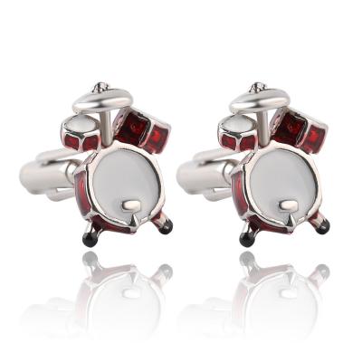 China Stylish Wholesale Cufflinks For Men's Guitar Shelf Drum Cuff Links Music Lover Gifts for sale