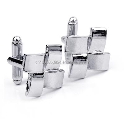 China ALLOY Jewelry Accessory Knot Silk Cufflinks Silver Plated Men's Cufflink Novelty Cufflinks for sale