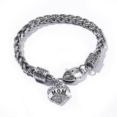 China Cheap Bracelets Wholesale Rhinestone Fashion Jewelry Heart Charm Mom Bracelet Custom Men's Best Friend Best Friend Bracelets for sale