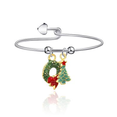 China 2020 bracelet new arrivals gently enamel Christmas tree charm bracelet women's gift bracelet wholesale bracelet for sale