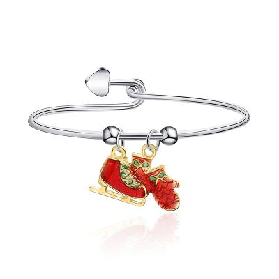 China 2020 New Arrivals Bracelet Enamel Charms Christmas Accessories Women Jewelry Christmas Wish Bracelet for sale