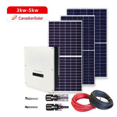 China High Efficient Home Canadian Solar Portable 3kw 4kw 5kw Solar PV System Kits for sale