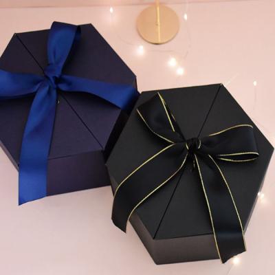 China Recycled Materials Hexagon Flower Hexagon Gift Box Valentine's Day Eternal Gift Box for sale