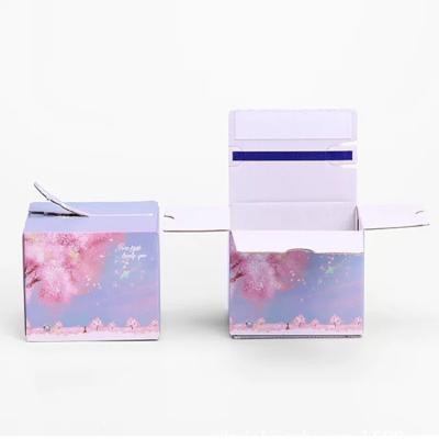 China Recyclable Mailing Gift Announcement Box With Corrugated Line Glue Self Adhesive Zipper Box Easy Teardrop Packaging for sale