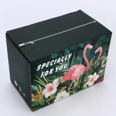 China Recyclable Mailing Cardboard Mailer Box Zipper Corrugated Open Fold Packaging Paper Boxes for sale