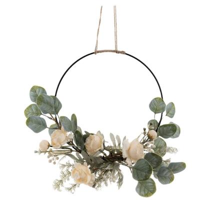 China natural wedding simulation artificial flower Tea Rose Wall Hanging Silk Flower bouquet decor wall home decoration for sale