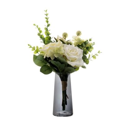 China Natural Touch Decorative Flower Wedding Home Decoration Hand Holding Bouquet Wall Decoration Simulation Artificial Flower for sale