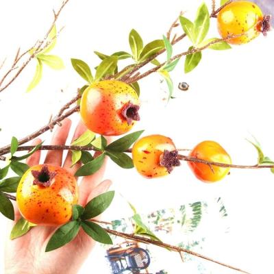 China Wholesale natural touch simulation pomegranate fruit branch pomegranate living room home decoration for sale