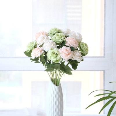 China Simulation Natural High Quality Roses Floral Artificial Touch Plants Suitable For Home Wedding Decoration for sale