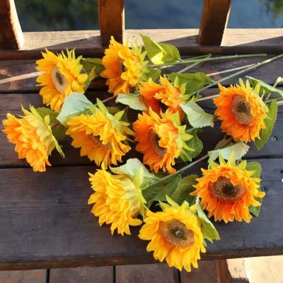 China Natural Artificial Sunflower Single Stem Home Decoration Easter Stage Decoration Wedding Touch Flower for sale