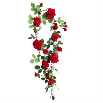 China Eco-friendly Decorative Hanging Artificial Flower Vine Artificial Flower Basket Wall Hanging Flower for sale