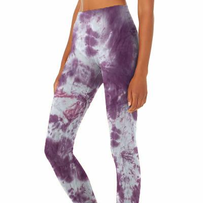 China Breathable Custom DIP DYE Sports High Waist Yoga Pants Gym Pants Sport Yoga Compression Tights for sale