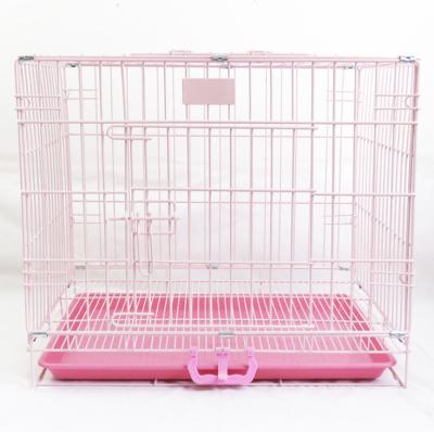 China Breathable Bold Pet Cage With Skylight Folding Tray Iron Pet Cage For Cats And Dogs for sale