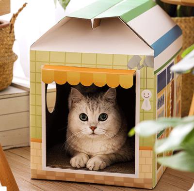 China Stocked Design Sense Forming Style Cute Cat Scratching Box Household High Quality Cat Scratching Toy for sale