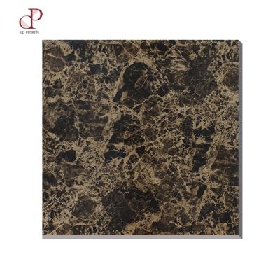 China Modern Imported Ceramic Tiles Full Polished Glazed Dark Glazed Spain 80X80 Stock Porcelain Emperador Tile for sale