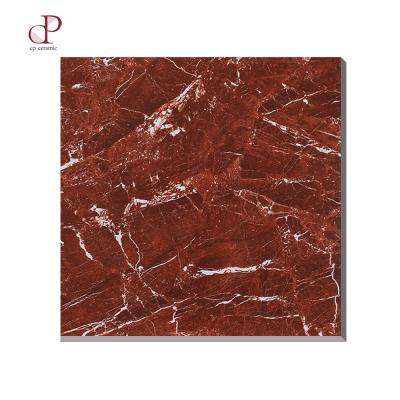 China Glazed Metallic Tiles Iranian Tiles Cheap Modern Living Room Glazed Red Jade Marble Floor Tile for sale