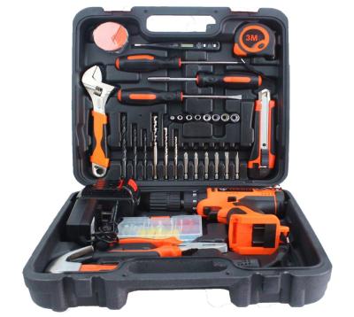 China Rechargeable Tool Set 92 PC Lithium Battery Electric Drill Screwdriver Hardware Electric Tool Kit Set Automobile Repair for sale