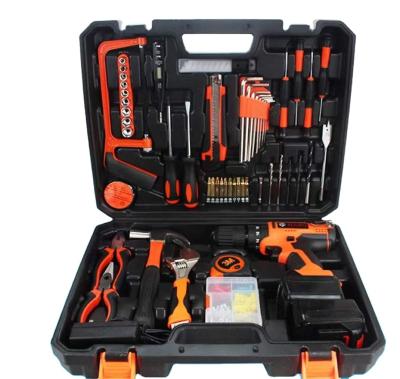 China 45steel 12V 102pc Household Mini Lithium Electric Rechargeable Hand Drill Screwdriver Hardware Electric Hammer Tool Kit for sale