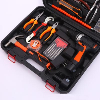 China Household Tools Wholesale 91Pcs Custom Repairing Tool Kit Hand Set Household Professional Chrome Vanadium Repair Toolkit Lithium Home Drill for sale