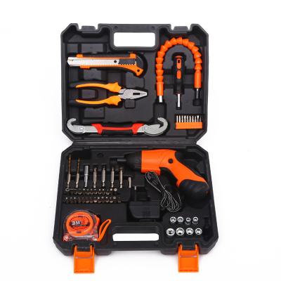 China Multifunctional Household Tools Professional Power Drills Set 62Pcs Electric DIY Tool 4.8V Lithium Screwdriver Machine Tools Set for sale