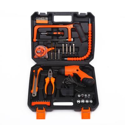 China Household Tools Logo Printed Best Lithium Electric Screwdriver Machine Tools Set 48 PCS Household Tool Kit for sale