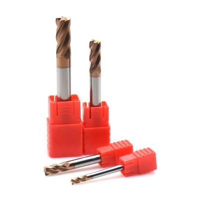 China Wholesale HRC55 Radius End Mill CNC Milling Cutter Cutting Tools Corner Milling Machining Factory 4 Flute Cutter R0.2 R0.5 R1 Degree Metal Router for sale