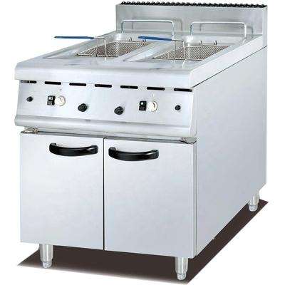 China Fast food restaurant commercial double-cylinder double-screen vertical fryer with cabinet deep fryer with cabinet for sale