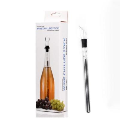 China Viable Wine Chiller Plant Stainless Steel Beer Bottle Wine Cooler Quick Stick Cool Rod Wine Chiller Set with Aerator Pourer for sale