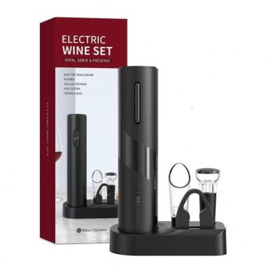 China Viable Cheap Electric Wine Opener Set Style Wine Bottle Opener Corkscrew Kit Gift Set Wine Low Opener for sale