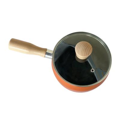 China Non Viable Milk Soup Pot Stock Pot Sauce Pan Stick Milk Heating Pot With 3-Layer Handle Milk Pot for sale