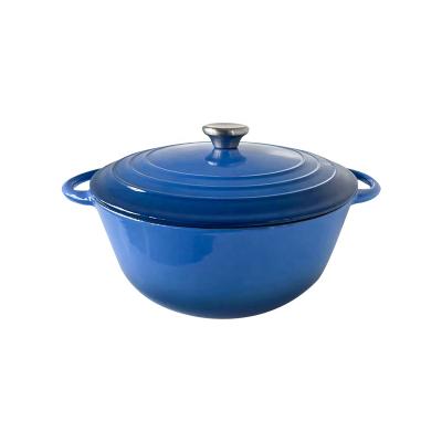 China Sustainable Wholesale Enamel Casserole Nonstick Cast Iron Cookware Sets Pot For Seafood Multifunctional Cooking Pots for sale