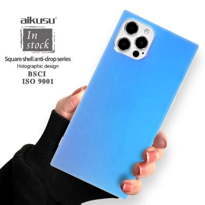 China Wholesale luxury square phone case from top protective aikusu manufacturer for iphone 12 imd phone case for sale