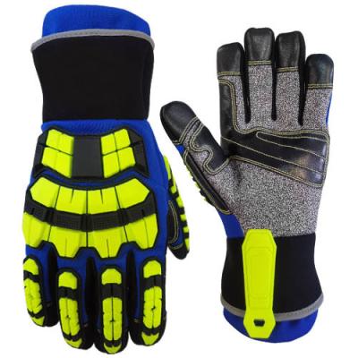 China 4544FP EN388 2016 Heavy Duty Rescue Extrication Gloves ANSI Cut Level A8 for sale