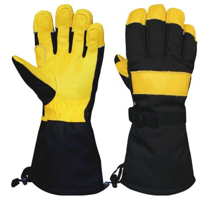 China Al aire libre marca de cuero de Ski Gloves Deerskin Ski Gloves Hysafety de cinco fingeres en venta