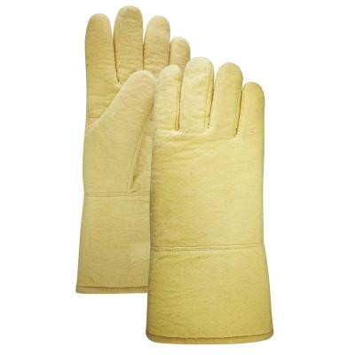 Chine Kevlar jaune a senti les gants résistants au feu de travail de 350 degrés 2 couches à vendre