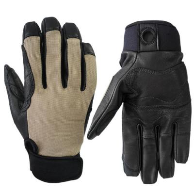 China Tight Fitting Tactical Fast Rope Gloves Goatskin Palm Spandex Back for sale