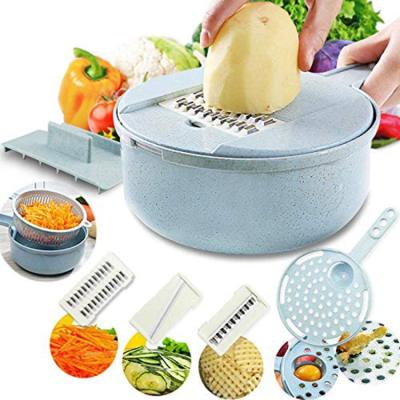 China Multifunctional Viable 8 in 1 Potato Peeler Radish Grater Kitchen Tool Fruit Cutter Basket Accessories Vegetable Cutter Slicer for sale