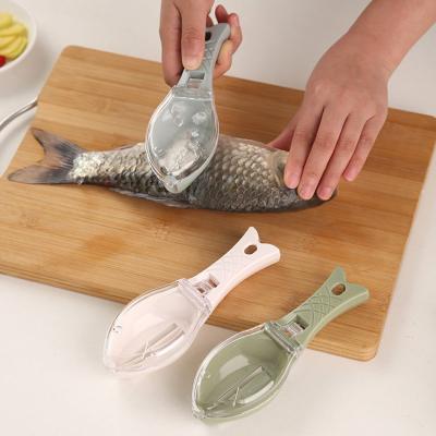 China Viable Kitchen Instruments Quickly Fish Scale Remover With Lid Fish Peeler Scratch Scales Fish Scale Planing Remover for sale