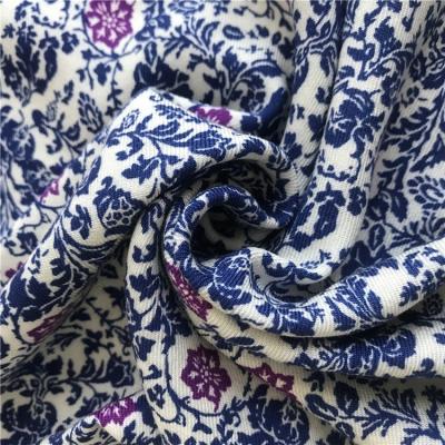 China Dyed 100% Viscous Rayon Twill Flower Print Ladies Fabric for sale